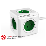 PowerCube Extended Green, napájecí kabel s 5 zásuvkami, 1.5m