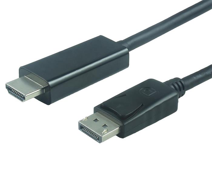 PremiumCord DisplayPort 1.2 na HDMI 2.0 kabel pro rozlišení 4Kx2K@60Hz, 3m