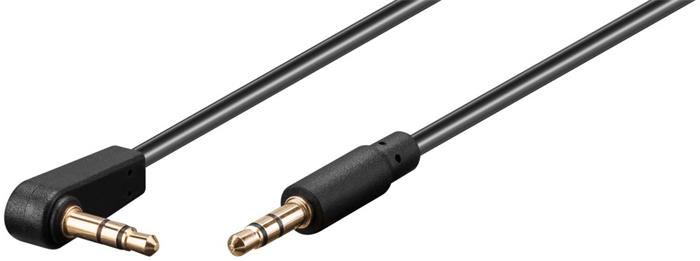 PremiumCord Kabel Jack 3.5mm - 3,5mm konektor 90° M/M 0,5m