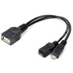 PremiumCord kabel USB A/female+Micro USB/female - Micro USB/male OTG