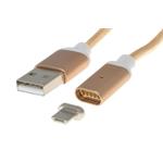 PremiumCord magnetický micro USB 2.0 kabe,l 1m, zlatý