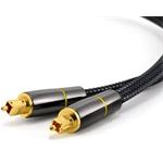 PremiumCord Optický audio kabel Toslink, OD:7mm, Gold-metal design + Nylon 3m