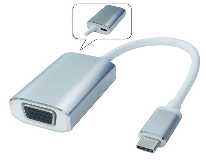 PremiumCord Převodník USB-C na D-Sub, rozlišení 1080p