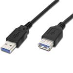 PremiumCord Prodlužovací USB 3.0 kabel, A-A, MF, 9pin, 5m, černý