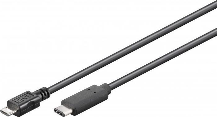 PremiumCord USB 2.0 kabel, USB-C -> micro B, M/M, 0.6m