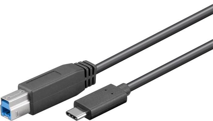 PremiumCord USB 3.0 propojovací kabel z USB-C -> USB-B, 1m