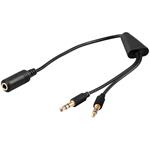 Redukce audio 4 pólový jack3.5F - 2x jack3.5M