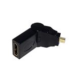 Redukce HDMI A(F) - microHDMI(M), ohebný kloub 180°, zlacená