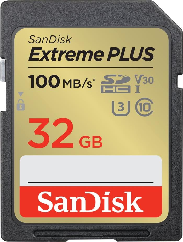 SanDisk Extreme PLUS 32GB SDHC karta, V30 UHS-I, 100R/60W