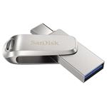 SanDisk Ultra Dual Drive Luxe USB-C 128GB, USB 3.0, stříbrný