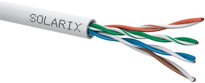 Solarix kabel UTP CAT5e drát, 1m, PVC, SXKD-5E-UTP-PVC