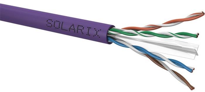Solarix kabel UTP CAT6, 1m, fialový, LS0H, SXKD-6-UTP-LS0H