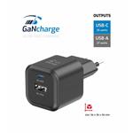 Swissten 35W GaN nabíječka, 1x USB-C, 1x USB, černá