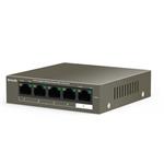 Tenda TEG1105P-4-63W PoE AT switch 4x PoE 802.3af/at, 5x 1 Gb/s, PoE celkem 63W, fanless