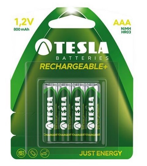 Tesla AAA RECHARGEABLE+ nabíjecí AAA Ni-MH baterie, 800mAh, 4 ks