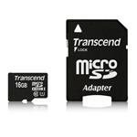 Transcend 16GB microSDHC karta, Class 10, UHS-I + SD adaptér