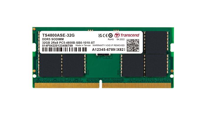 Transcend 32GB DDR5 4800MHz CL40, 2Rx8, SO-DIMM, 1.1V