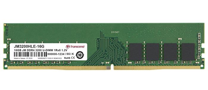 Transcend JetRam 16GB DDR4 3200MHz CL22 DIMM, 1.2V