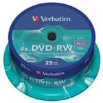 Verbatim DVD-RW Matt Silver, 4.7GB, 4x, 25ks, spindle