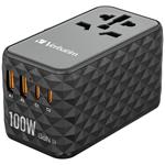 VERBATIM UTA-05 GaN III Univerzální cestovní adaptér s 2x USB-C PD 100W & QC 4+ / 2x USB-A QC 3.0