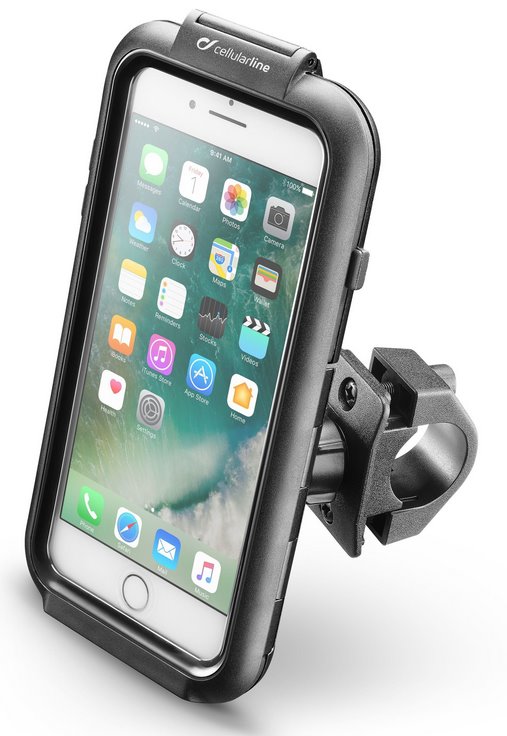 Voděodolné pouzdro Interphone pro iPhone 6/7/8 Plus, úchyt na řídítka, černé