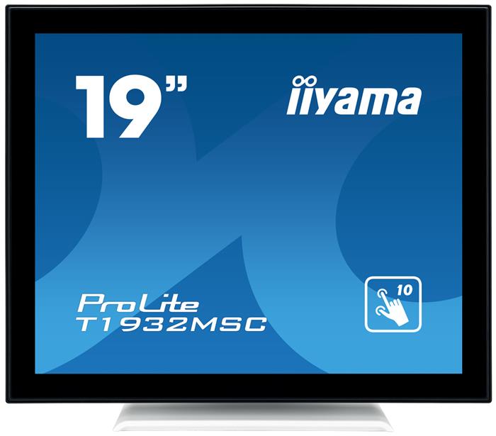 19" iiyama T1932MSC-W5AG: IPS, SXGA, capacitive, 10P, 300cd/m2, VGA, HDMI, DP, bílý