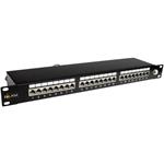 19" Patch panel Solarix 24 x RJ45 CAT6 STP černý