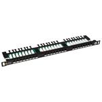 19" Patch panel Solarix 24xRJ45 CAT5E UTP černý 0,5U