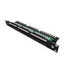 19" Patch panel Solarix 24xRJ45 CAT5E UTP vyvazovací lišta