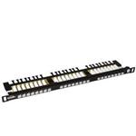 19" Patch panel Solarix 24xRJ45 CAT6 UTP černý 0,5U