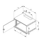 19" rozvaděč jednodíln, 12U/400mm FLAT-PACK, plechové dveře