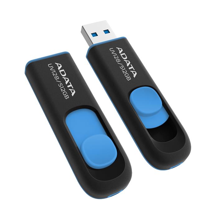 ADATA Dash Drive UV128 - 512GB, flash disk, USB 3.0, černo-modrý