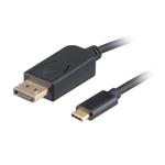 AKASA kabel USB-C -> DisplayPort 1.2, 4K@60Hz, 1.8m, černý