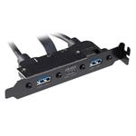 AKASA PCI bracket na 1x USB-C 3.1 a 2x USB 3.0 (Typ-A), černý