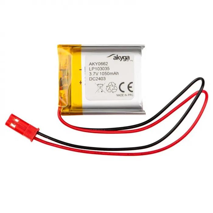Akyga Li-Pol baterie LP103035 3.7V/1050mAh PCM JST 2.54 2-Pin