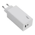 Akyga USB Nabíječka USB-A + USB-C PD 5-20V / max. 5A 100W Quick Charge 3.0 GaN, bílá