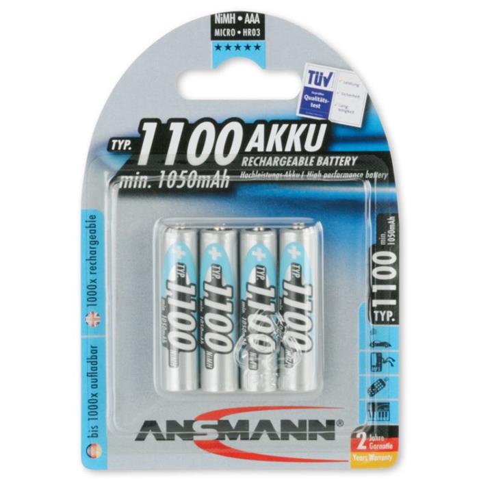 Ansmann akumulátor AAA NiMH 1100 mAh (4 ks)