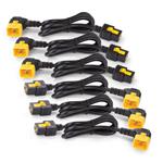 APC Power Cord Kit (6 ea), Locking, C19 to C20 (90 Degree), 0.6m