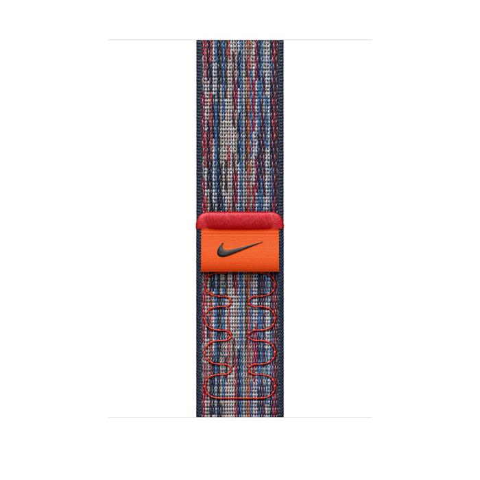 Apple Watch 49/46/45/44mm modro-červený provlékací sportovní řemínek Nike