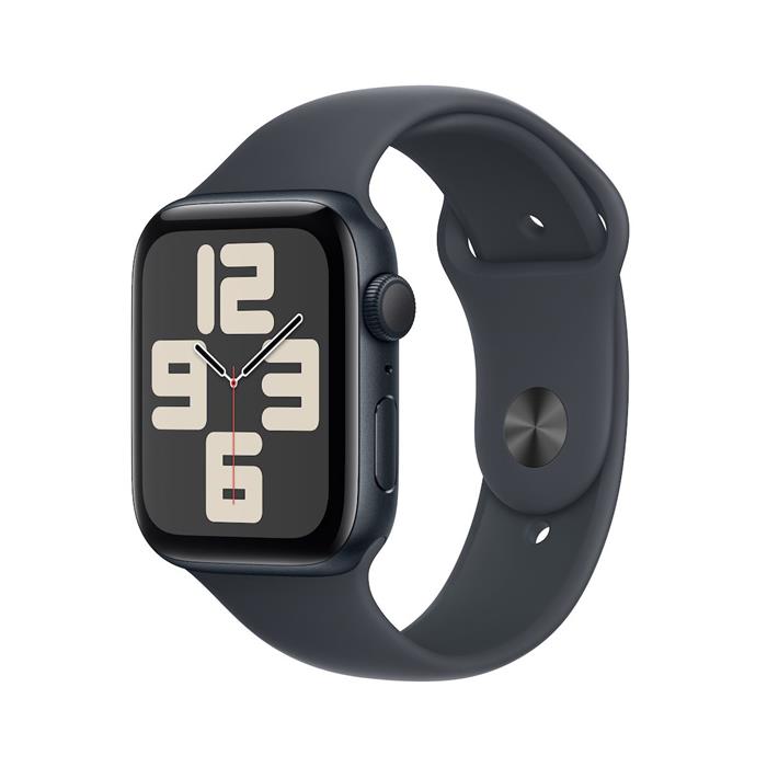 Apple Watch SE (2024) 44mm Temně inkoustový hliník s inkoustovým sportovním řemínkem M/L