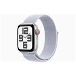 Apple Watch SE (2024) Cellular 44mm Stříbrný hliník s oblačně modrým provlékacím řemínkem
