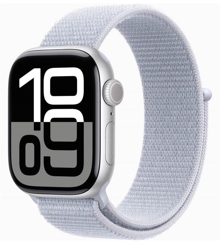 Apple Watch Series 10 42mm Silver Aluminium Case with Blue Cloud Sport Loop