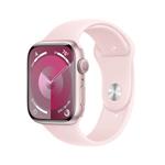 Apple Watch Series 9 45mm Růžový hliník se světle růžovým sportovním řemínkem M/L