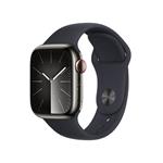 Apple Watch Series 9 Cellular 41mm Grafitová ocel s temně inkoustovým sportovním řemínkem M/L