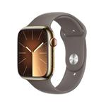 Apple Watch Series 9 Cellular 45mm Zlatá ocel s jílově šedým sportovním řemínkem M/L