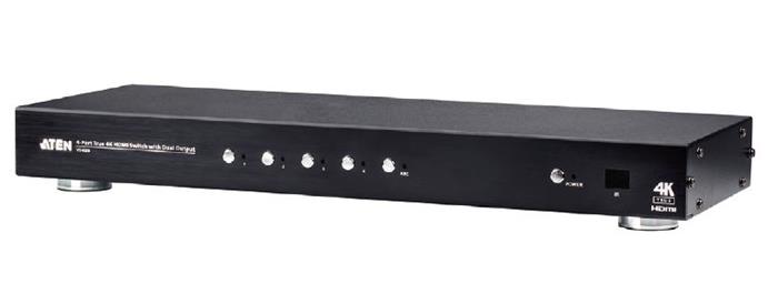 ATEN 4 port HDMI switch 4 HDMI - 2 HDMI, True 4K@60Hz, RS-232, extra audio, DO