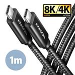 AXAGON BUCM432-CM10AB, kabel USB-C <-> USB-C, 1m, USB 4.0, PD100W, ALU, oplet, černý