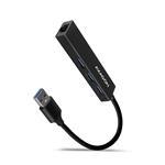 AXAGON HMA-GL3A, USB 3.0 hub, 3x USB + Gigabit Ethernet, kovový