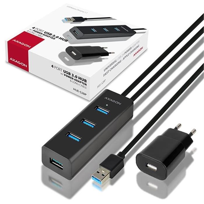 AXAGON HUE-S2BP, 4-portový USB 3.0 hub s 2A nabíjením