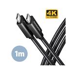 AXAGON kabel USB-C - USB-C SPEED+ USB3.2 Gen 2, PD100W 5A, 4K UHD, opletený, 1m, černá 